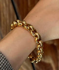 Heavy golden wrist bracelet