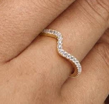 Plain golden stone ring