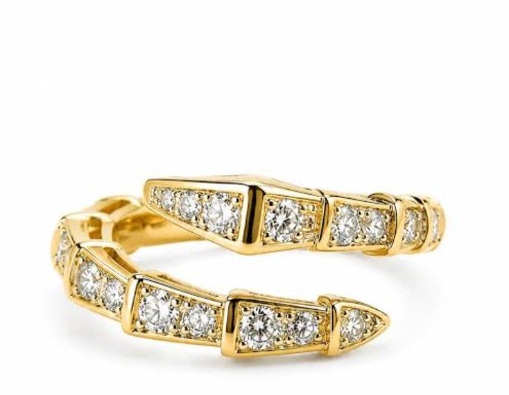 Golden steps stones ring