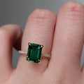 Green stone golden ring