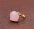 Pink golden stone ring