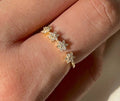 Tiny stones flower ring