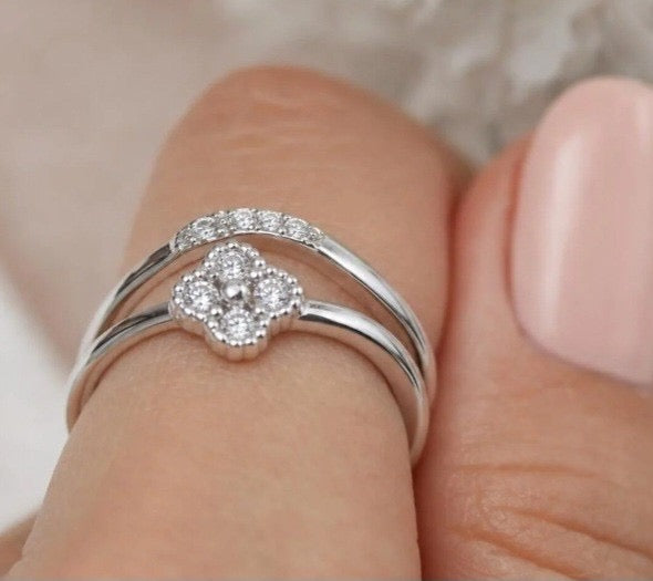 Flower double ring