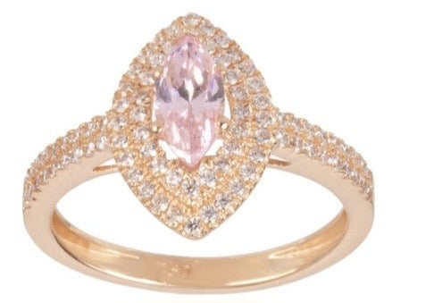 Pink golden stone ring