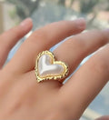 heart pearl ring