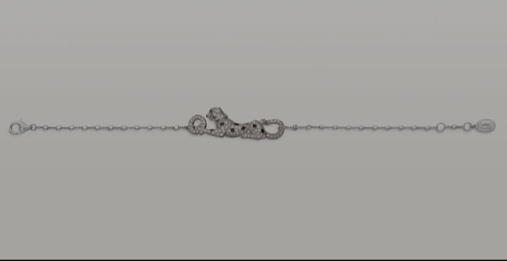 leopard silver braclet