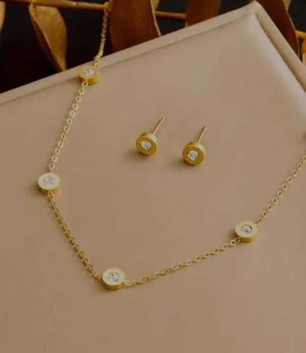 golden stone jewellery set