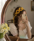 crochet sunflower hair band