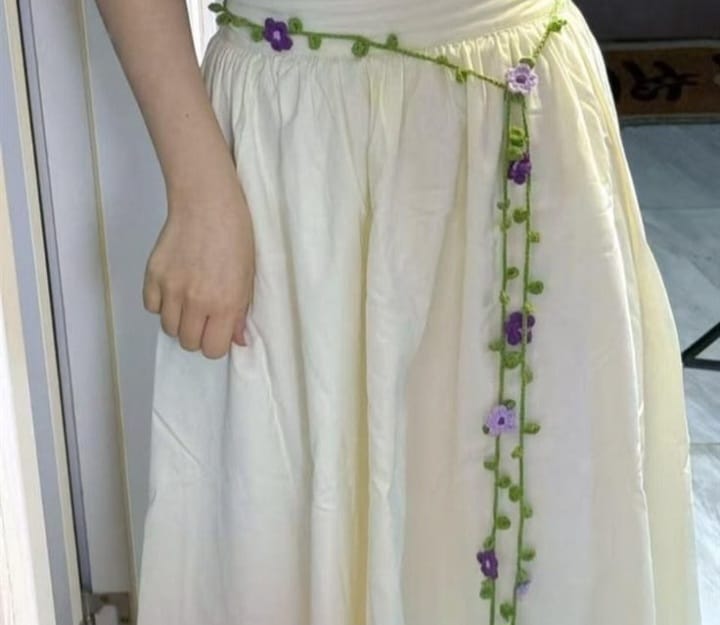 crochet skirt fancy belt