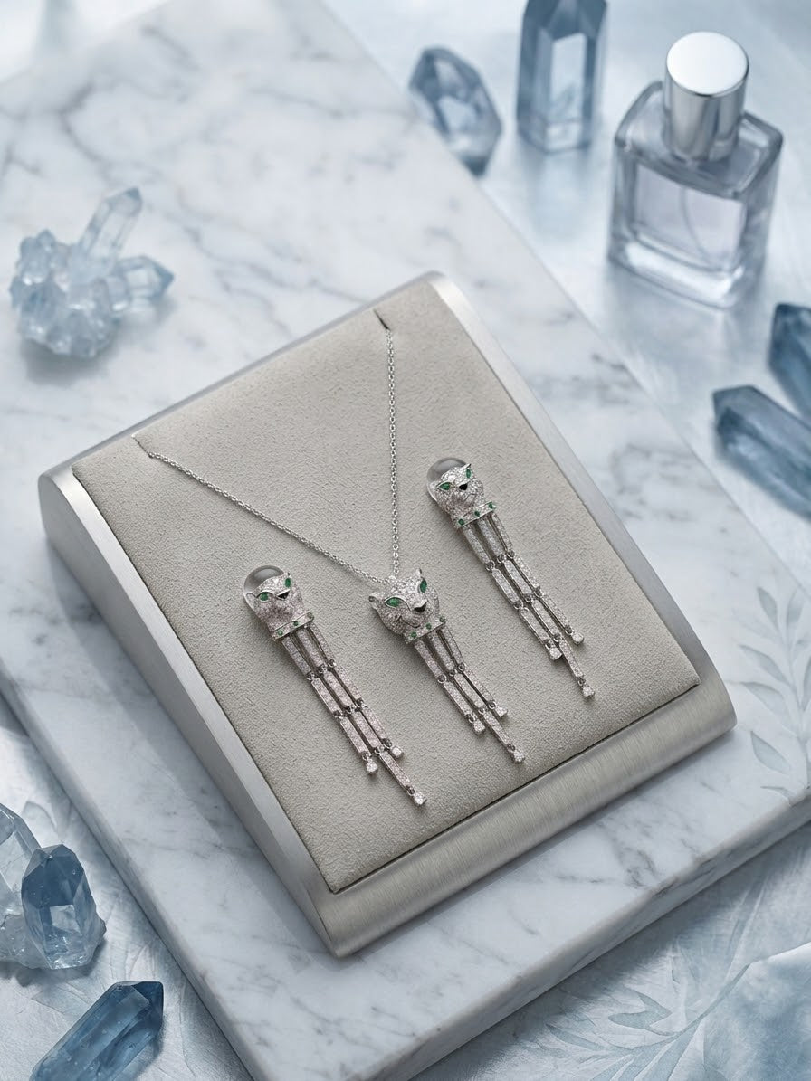 silver premium jewellery set