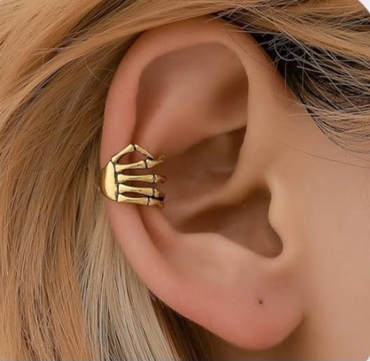 skeliton ear cuff golden