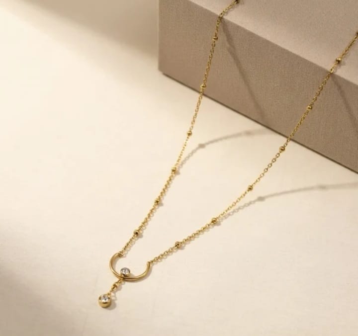 golden moon necklace