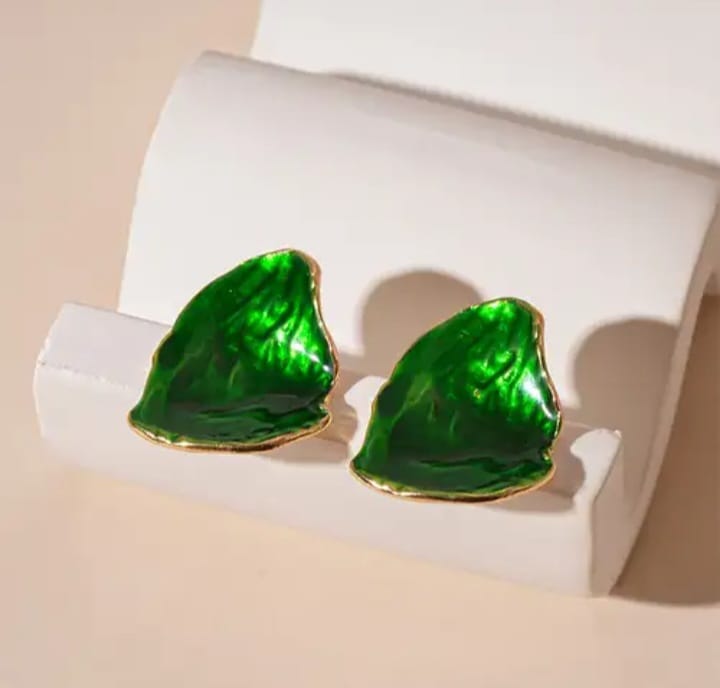 golden green earings