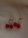 minimal cherry earings