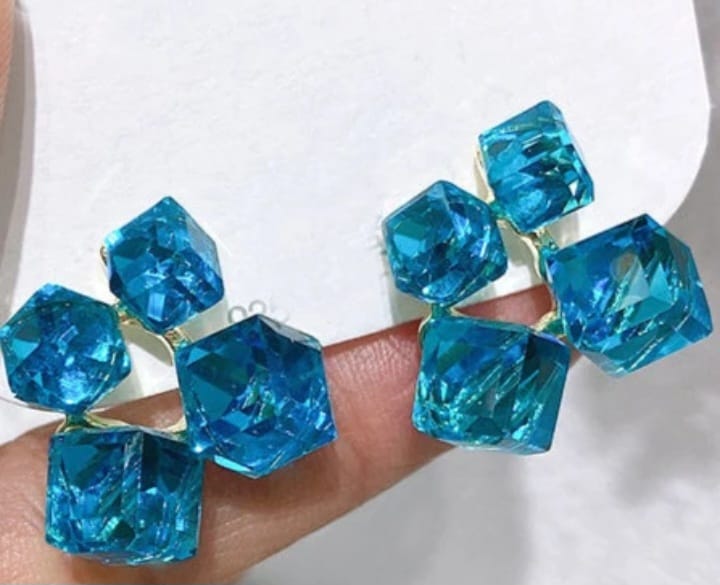 blue crystal earings