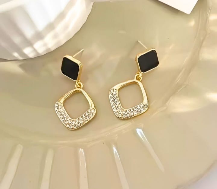 golden black earings