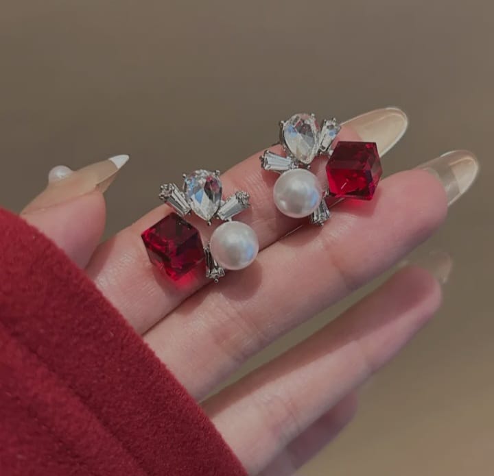 stone pearl earing