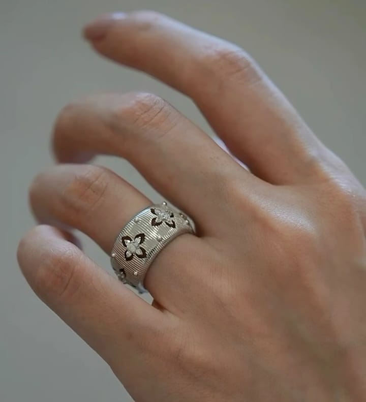 silver ring  pearl