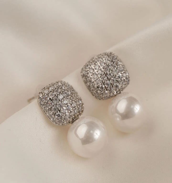 stone pearl earings