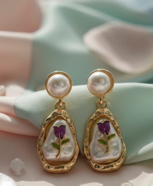 pastel pearl earings