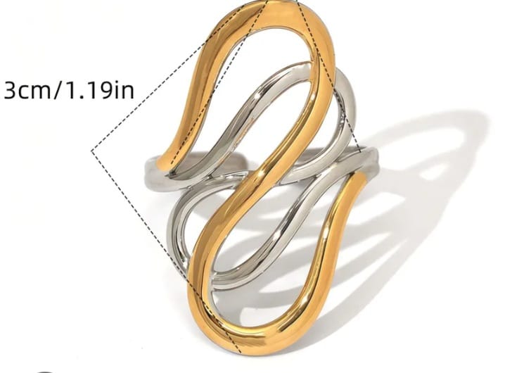 golden n silver adjustable ring