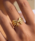 golden n silver bow ring