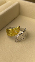 golden n silver wing ring