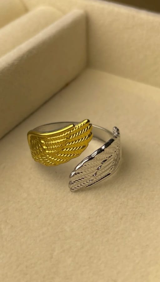 golden n silver wing ring