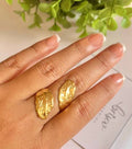 golden leaf ring