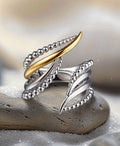 golden nsilver ring