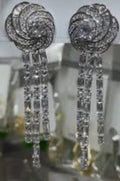 premium silver stones earings