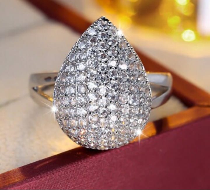 silver heavy stones ring