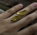 golden leaf ring