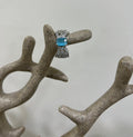 blue silver stone ring