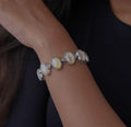 srystal prepium silver braclets