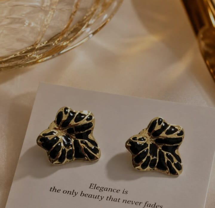 black n golden earings