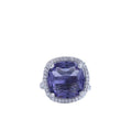 blue premium stone silver ring