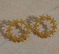golden star circular earings