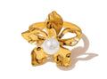 flower pearl ring
