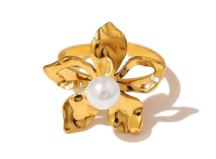 flower pearl ring
