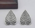 vintage black n silver leaf earings