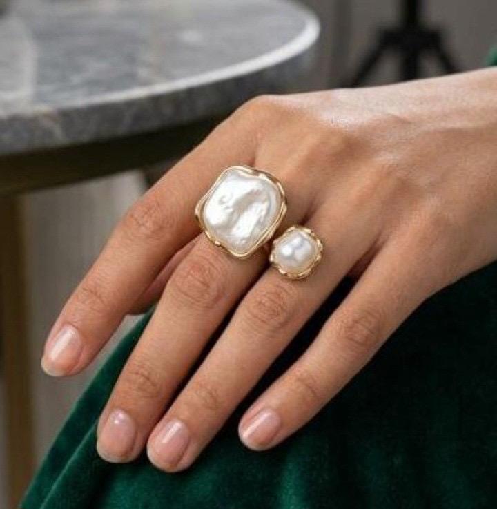 double stone golden ring