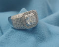 silver stones coated ring