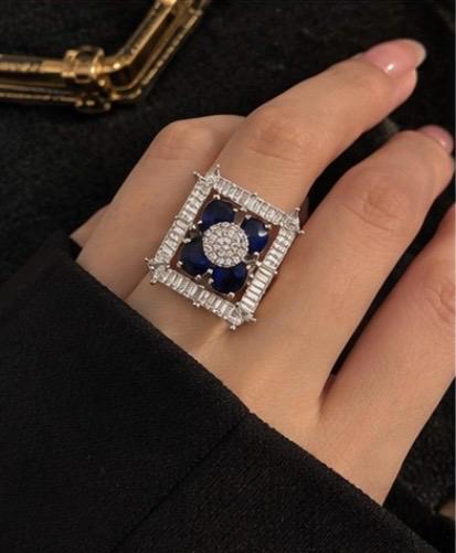 premium black n purple stone ring