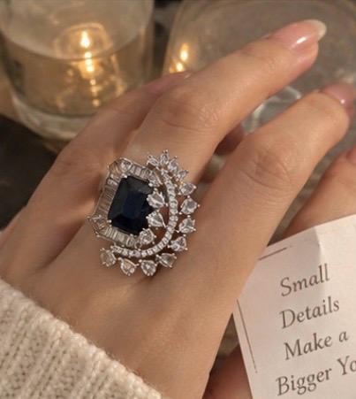 premium black stone ring