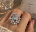 premium silver n blue ring
