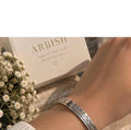 silver stainless steel lines braclet