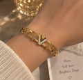 golden v braclet