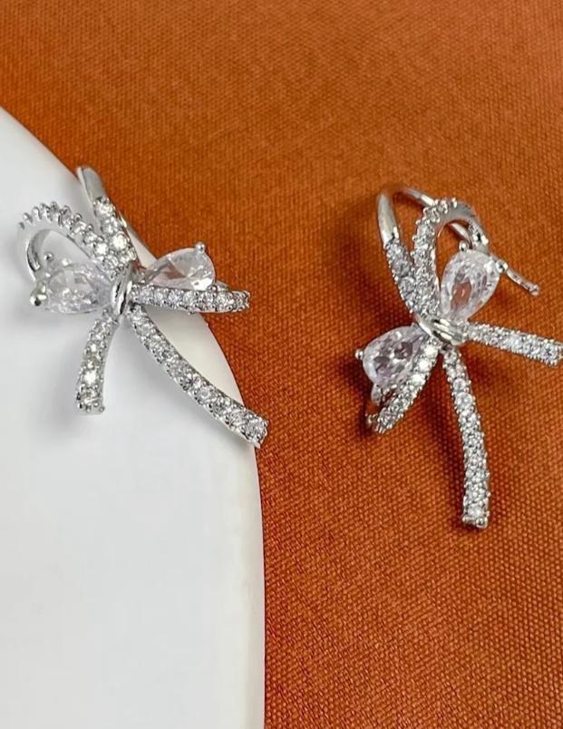 bow stone earings