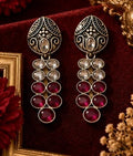red vintage stones earings
